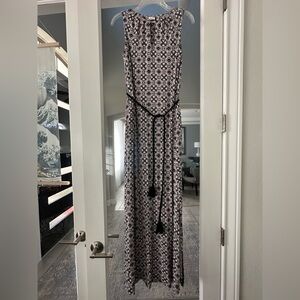 Soma Brown and White Geometric Maxi Dress